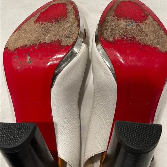 Christian Louboutin white beige sandals size 37 - Picture 6 of 8